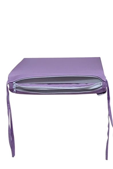 Mi̇rzade 6 Adet Eli̇t Yüksek Arkali Mi̇nder Duck Bezi̇-Li̇la | 6’lı Elit Yüksek Arkalı Sandalye Minderi – Duck Bezi, Fermuarlı - Resim 6