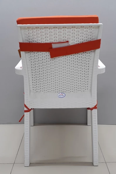 Mi̇rzade 6 Adet Eli̇t Yüksek Arkali Mi̇nder Duck Bezi̇-Turuncu | 6’lı Elit Yüksek Arkalı Sandalye Minderi – Duck Bezi, Fermuarlı - Resim 5