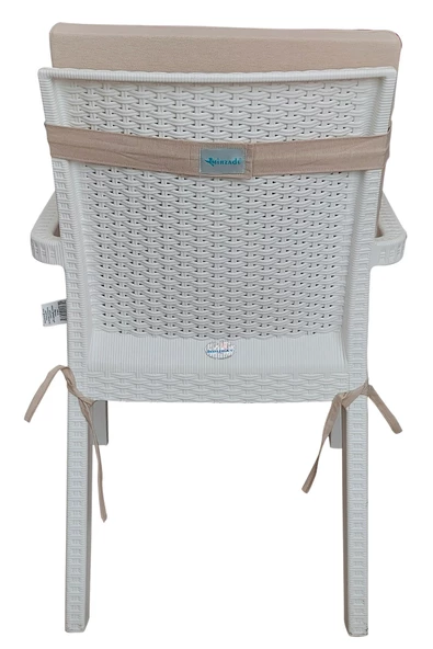 Mi̇rzade 6 Adet Eli̇t Yüksek Arkali Mi̇nder Duck Bezi̇-A.Bej | 6’lı Elit Yüksek Arkalı Sandalye Minderi – Duck Bezi, Fermuarlı - Resim 4