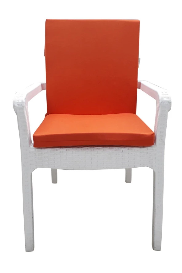 Mi̇rzade 6 Adet Eli̇t Yüksek Arkali Mi̇nder Duck Bezi̇-Turuncu | 6’lı Elit Yüksek Arkalı Sandalye Minderi – Duck Bezi, Fermuarlı ürün görseli