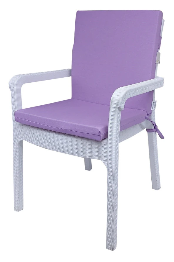 Mi̇rzade 6 Adet Eli̇t Yüksek Arkali Mi̇nder Duck Bezi̇-Li̇la | 6’lı Elit Yüksek Arkalı Sandalye Minderi – Duck Bezi, Fermuarlı - Resim 3