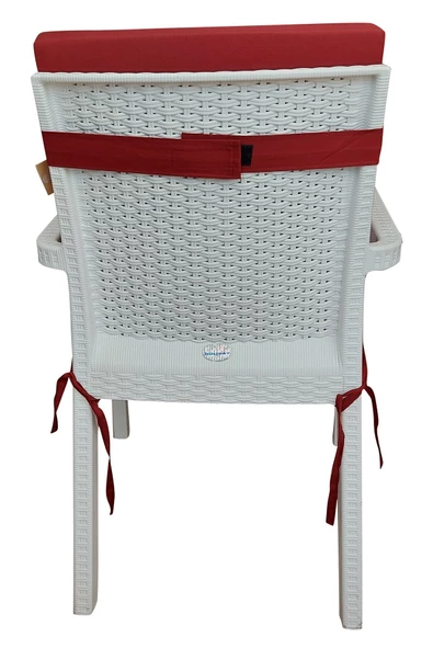 MİRZADE 6 ADET ELİT YÜKSEK ARKALI MİNDER DUCK BEZİ-BORDO - 4