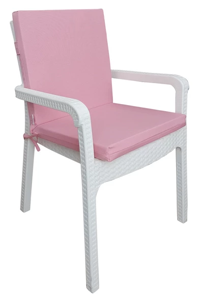 Mi̇rzade 6 Adet Eli̇t Yüksek Arkali Mi̇nder Duck Bezi̇-Eltm Prm Pembe | 6’lı Elit Yüksek Arkalı Sandalye Minderi – Duck Bezi, Fermuarlı - Resim 2