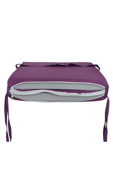 Mi̇rzade 6 Adet Eli̇t Yüksek Arkali Mi̇nder Duck Bezi̇-Mor | 6’lı Elit Yüksek Arkalı Sandalye Minderi – Duck Bezi, Fermuarlı - Resim 6