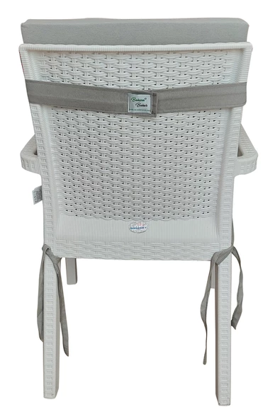 Mi̇rzade 6 Adet Eli̇t Yüksek Arkali Mi̇nder Duck Bezi̇-Açik Gri̇ | 6’lı Elit Yüksek Arkalı Sandalye Minderi – Duck Bezi, Fermuarlı - Resim 4