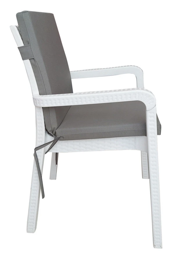 Mi̇rzade 6 Adet Eli̇t Yüksek Arkali Mi̇nder Duck Bezi̇-Koyu Gri̇ | 6’lı Elit Yüksek Arkalı Sandalye Minderi – Duck Bezi, Fermuarlı - Resim 3