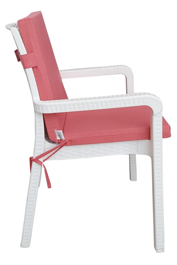 Mi̇rzade 6 Adet Eli̇t Yüksek Arkali Mi̇nder Duck Bezi̇-Gül Kurusu | 6’lı Elit Yüksek Arkalı Sandalye Minderi – Duck Bezi, Fermuarlı - Resim 3