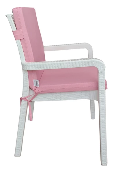 Mi̇rzade 6 Adet Eli̇t Yüksek Arkali Mi̇nder Duck Bezi̇-Eltm Prm Pembe | 6’lı Elit Yüksek Arkalı Sandalye Minderi – Duck Bezi, Fermuarlı - Resim 3