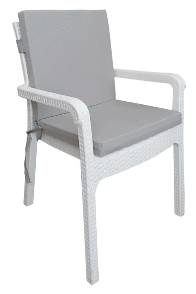 Mi̇rzade 6 Adet Eli̇t Yüksek Arkali Mi̇nder Duck Bezi̇-Açik Gri̇ | 6’lı Elit Yüksek Arkalı Sandalye Minderi – Duck Bezi, Fermuarlı - Resim 2