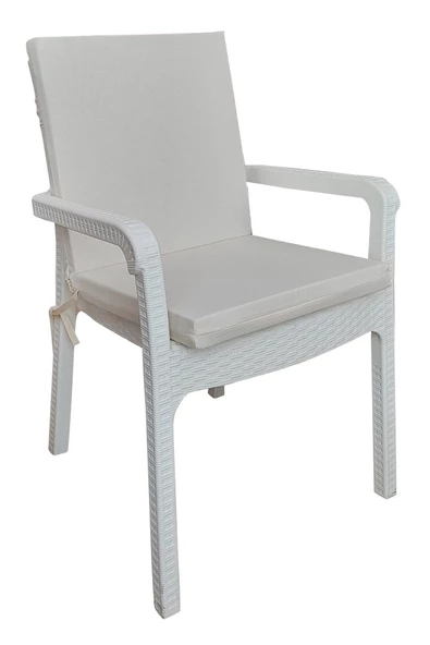 Mi̇rzade 6 Adet Eli̇t Yüksek Arkali Mi̇nder Duck Bezi̇-Eltm Prm Krem | 6’lı Elit Yüksek Arkalı Sandalye Minderi – Duck Bezi, Fermuarlı - Resim 2