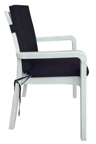 Mi̇rzade 6 Adet Eli̇t Yüksek Arkali Mi̇nder Duck Bezi̇-Si̇yah | 6’lı Elit Yüksek Arkalı Sandalye Minderi – Duck Bezi, Fermuarlı - Resim 3