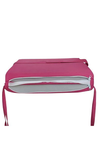 Mi̇rzade 6 Adet Eli̇t Yüksek Arkali Mi̇nder Duck Bezi̇-Fuşya | 6’lı Elit Yüksek Arkalı Sandalye Minderi – Duck Bezi, Fermuarlı - Resim 6