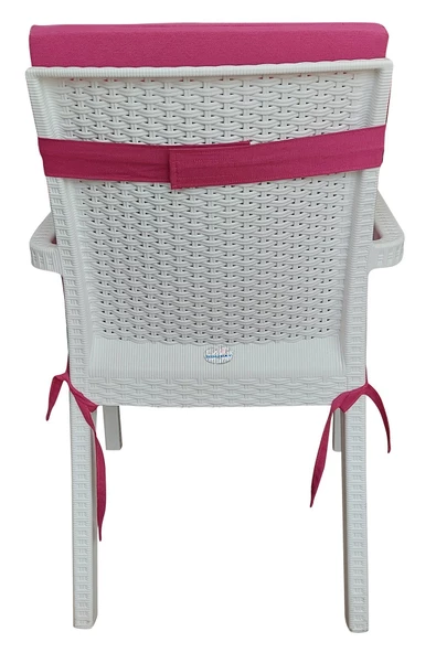 Mi̇rzade 6 Adet Eli̇t Yüksek Arkali Mi̇nder Duck Bezi̇-Fuşya | 6’lı Elit Yüksek Arkalı Sandalye Minderi – Duck Bezi, Fermuarlı - Resim 4