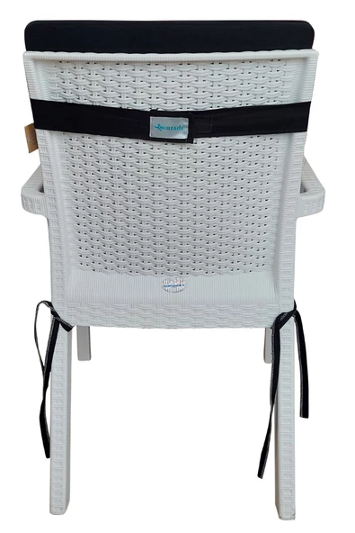 Mi̇rzade 6 Adet Eli̇t Yüksek Arkali Mi̇nder Duck Bezi̇-Si̇yah | 6’lı Elit Yüksek Arkalı Sandalye Minderi – Duck Bezi, Fermuarlı - Resim 4