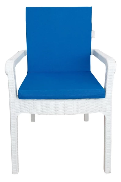 Mi̇rzade 6 Adet Eli̇t Yüksek Arkali Mi̇nder Duck Bezi̇-Saks Mavi̇ | 6’lı Elit Yüksek Arkalı Sandalye Minderi – Duck Bezi, Fermuarlı ürün görseli