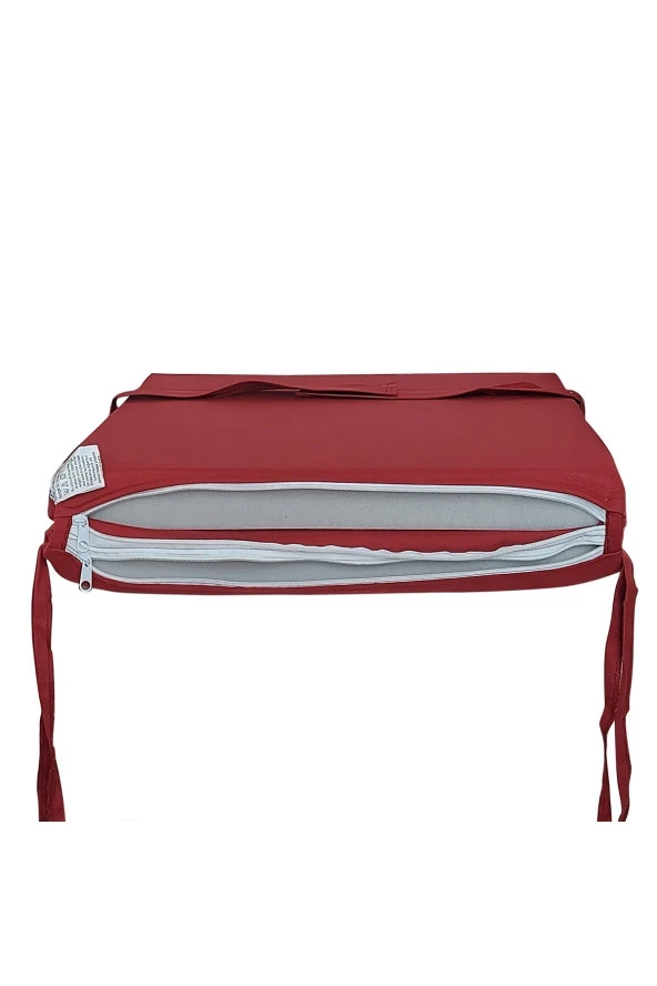 Mi̇rzade 6 Adet Eli̇t Yüksek Arkali Mi̇nder Duck Bezi̇-Kirmizi | 6’lı Elit Yüksek Arkalı Sandalye Minderi – Duck Bezi, Fermuarlı - Resim 4