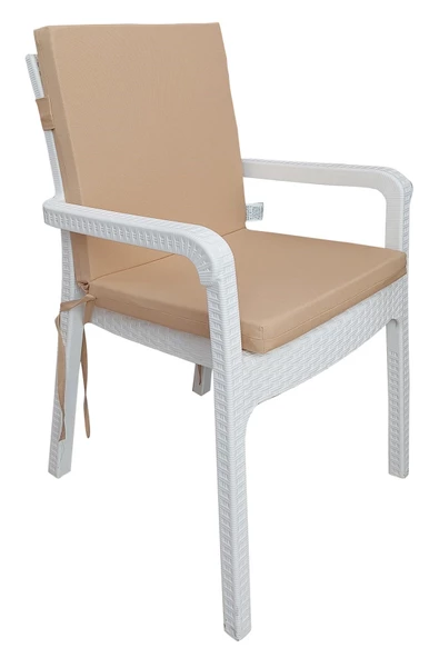 Mi̇rzade 6 Adet Eli̇t Yüksek Arkali Mi̇nder Duck Bezi̇-Cappuchi̇no | 6’lı Elit Yüksek Arkalı Sandalye Minderi – Duck Bezi, Fermuarlı - Resim 2