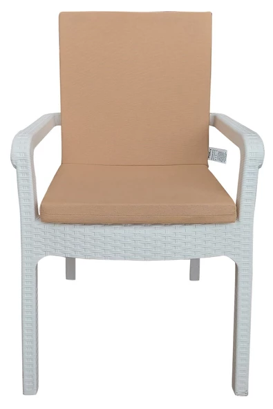 Mi̇rzade 6 Adet Eli̇t Yüksek Arkali Mi̇nder Duck Bezi̇-Cappuchi̇no | 6’lı Elit Yüksek Arkalı Sandalye Minderi – Duck Bezi, Fermuarlı ürün görseli