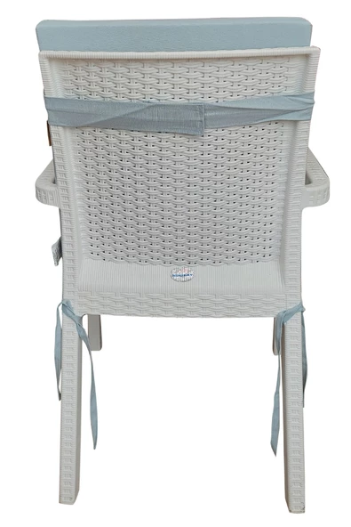 Mi̇rzade 6 Adet Eli̇t Yüksek Arkali Mi̇nder Duck Bezi̇-Buz Mavi̇ | 6’lı Elit Yüksek Arkalı Sandalye Minderi – Duck Bezi, Fermuarlı - Resim 4