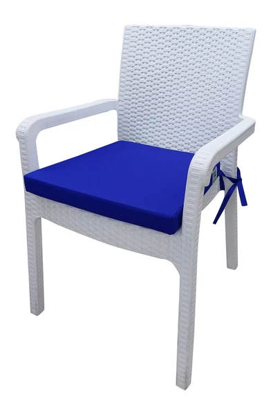 Mi̇rzade 4 Adet Hera Si̇esta  Mi̇nder Su Geçi̇rmez Kumaş 5 Cm Gri̇ Sünger-Saksmavi̇ | 4’lü Su Geçirmez Hera Siesta Minderi – Fermuarlı - Resim 3