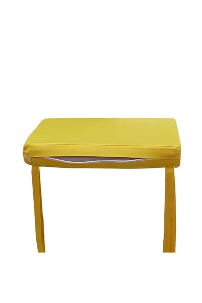 Mi̇rzade 4 Adet Hera Si̇esta Mi̇nder Su Geçi̇rmez Kumaş 5 Cm Gri̇ Sünger-Sari | 4’lü Su Geçirmez Hera Siesta Minderi – Fermuarlı - Resim 4