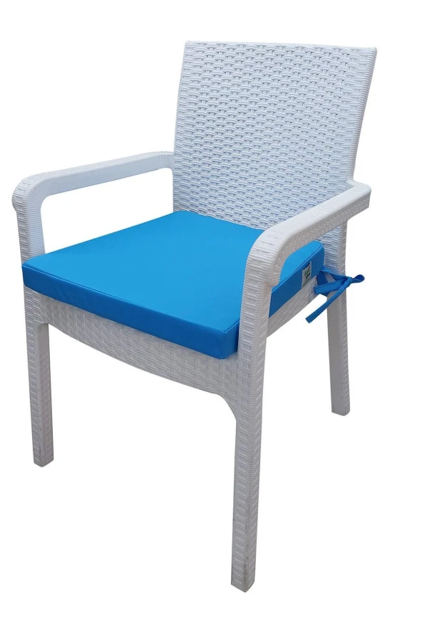 Mi̇rzade 4 Adet Hera Si̇esta Mi̇nder Su Geçi̇rmez Kumaş 5 Cm Gri̇ Sünger-Turkuaz | 4’lü Su Geçirmez Hera Siesta Minderi – Fermuarlı - Resim 3