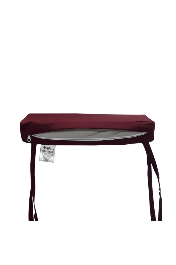 Mi̇rzade 4 Adet Hera Si̇esta Mi̇nder Su Geçi̇rmez Kumaş 5 Cm Gri̇ Sünger-Bordo | 4’lü Su Geçirmez Hera Siesta Minderi – Fermuarlı - Resim 4