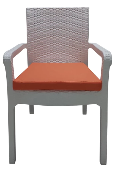 Mi̇rzade 4 Adet Hera Si̇esta Mi̇nder Su Geçi̇rmez Kumaş 5 Cm Gri̇ Sünger-Turuncu | 4’lü Su Geçirmez Hera Siesta Minderi – Fermuarlı