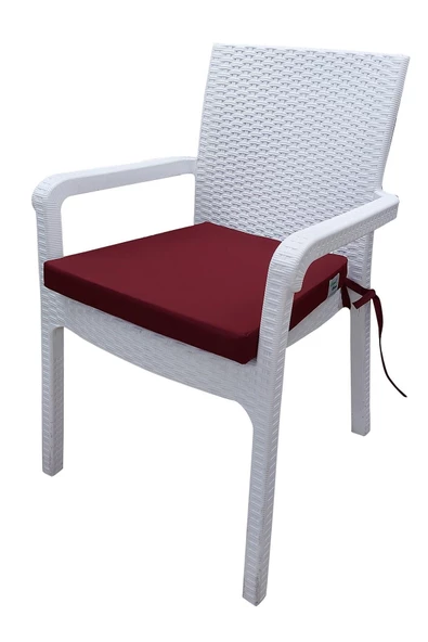 Mi̇rzade 4 Adet Hera Si̇esta Mi̇nder Su Geçi̇rmez Kumaş 5 Cm Gri̇ Sünger-Bordo | 4’lü Su Geçirmez Hera Siesta Minderi – Fermuarlı - Resim 3