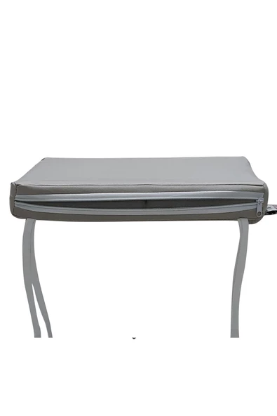 Mi̇rzade 4 Adethera Si̇esta  Mi̇nderi̇ Su Geçi̇rmez Kumaş 5 Cm Gri̇ Sünger-Açik Gri̇ | 4’lü Su Geçirmez Hera Siesta Minderi – Fermuarlı - Resim 3