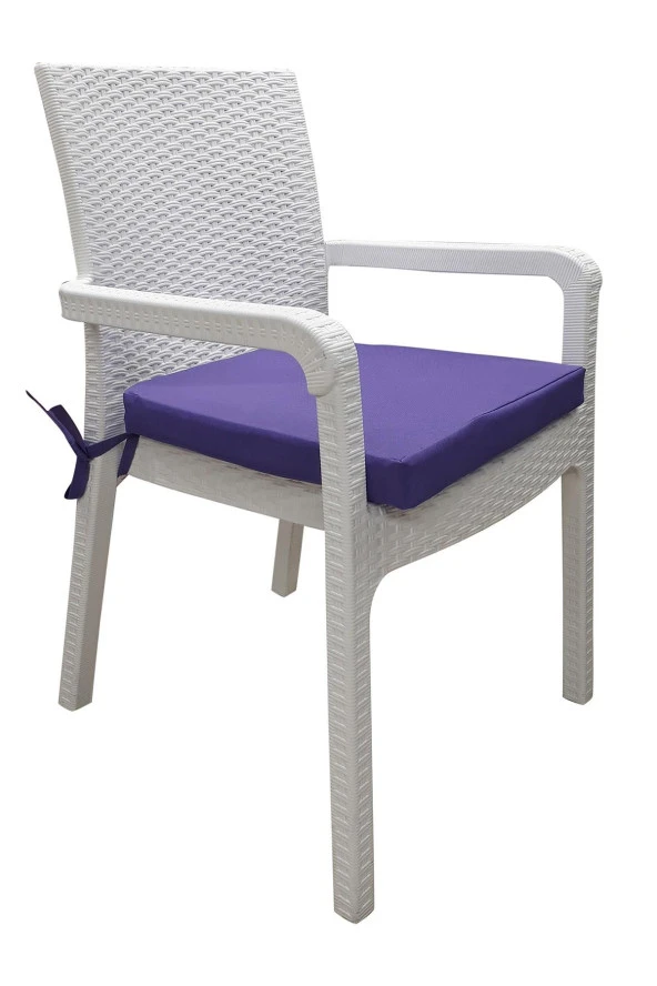 Mi̇rzade 4 Adet Hera Si̇esta Mi̇nder Su Geçi̇rmez Kumaş 5 Cm Gri̇ Sünger-Mor | 4’lü Su Geçirmez Hera Siesta Minderi – Fermuarlı - Resim 2