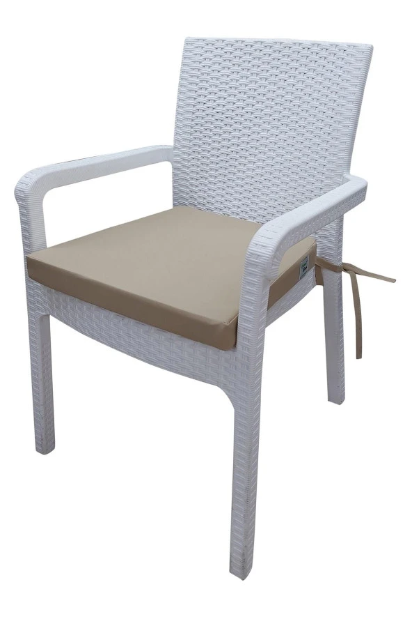 Mi̇rzade 4 Adet Hera Si̇esta Mi̇nder Su Geçi̇rmez Kumaş 5 Cm Gri̇ Sünger-A.Bej | 4’lü Su Geçirmez Hera Siesta Minderi – Fermuarlı - Resim 3