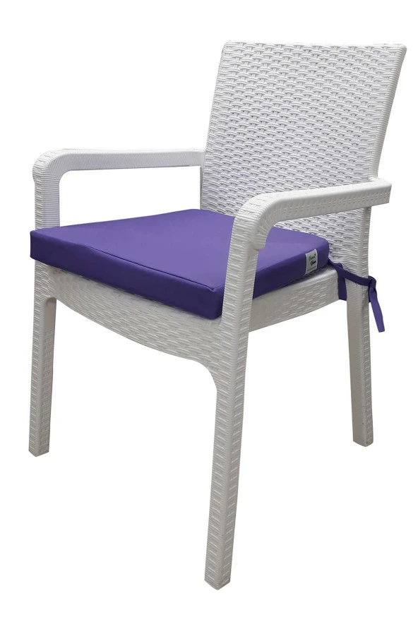 Mi̇rzade 4 Adet Hera Si̇esta Mi̇nder Su Geçi̇rmez Kumaş 5 Cm Gri̇ Sünger-Mor | 4’lü Su Geçirmez Hera Siesta Minderi – Fermuarlı - Resim 3