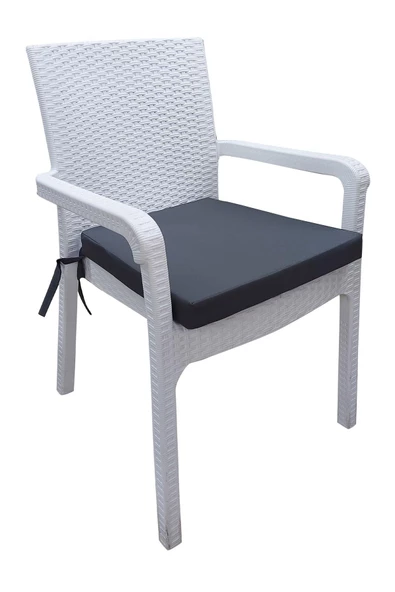 Mi̇rzade 4 Adet Hera Si̇esta Mi̇nderi̇ Su Geçi̇rmez Kumaş 5 Cm Gri̇ Sünger-Koyu Gri̇ | 4’lü Su Geçirmez Hera Siesta Minderi – Fermuarlı - Resim 2