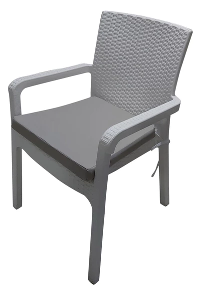 Mi̇rzade 6 Adethera Si̇esta  Mi̇nderi̇ Su Geçi̇rmez Kumaş 5 Cm Gri̇ Sünger-Açik Gri̇ | 6’lı Su Geçirmez Hera Siesta Minderi – Fermuarlı - Resim 2