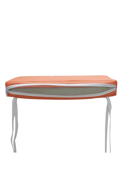 Mi̇rzade 6 Adet Hera Si̇esta Mi̇nder Su Geçi̇rmez Kumaş 5 Cm Gri̇ Sünger-Turuncu | 6’lı Su Geçirmez Hera Siesta Minderi – Fermuarlı - Resim 3