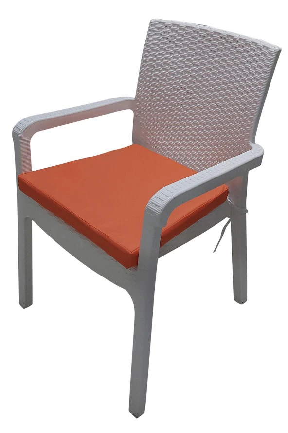 Mi̇rzade 6 Adet Hera Si̇esta Mi̇nder Su Geçi̇rmez Kumaş 5 Cm Gri̇ Sünger-Turuncu | 6’lı Su Geçirmez Hera Siesta Minderi – Fermuarlı - Resim 2