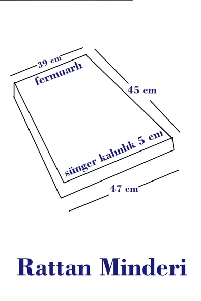 MİRZADE 6 Adet Duck Bezi Rattan Minderi-elt prm 0001 - 4