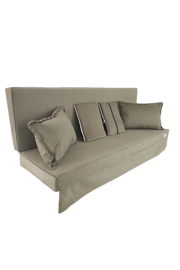 MİRZADE SİLİNEBİLİR TAY TÜYÜ KUMAŞ TENTESİZ 28 DNS SÜNGER  SALINCAK MİNDERİ-slsm tay tüyü koyu yeşil - Resim 2