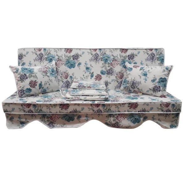 MİRZADE ELİT SALINCAK MİNDERİ TAÇ SU İTİCİ KUMAŞ GRİ SÜNGER FERMUARLI KOMPLE SET-33109-01 ürün görseli