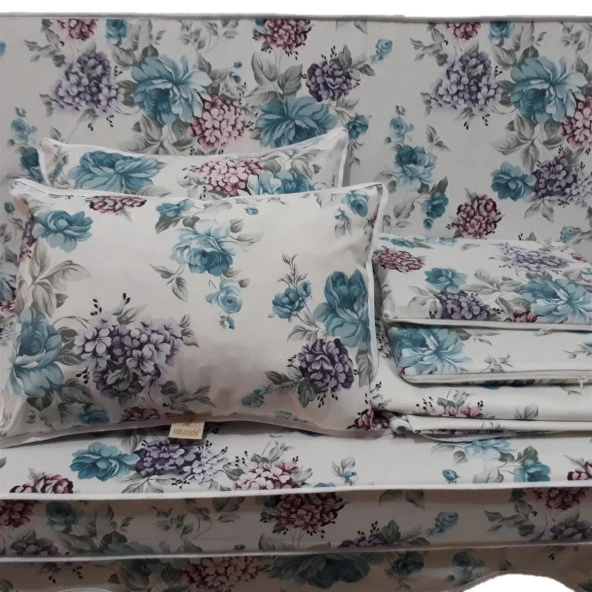 MİRZADE ELİT SALINCAK MİNDERİ TAÇ SU İTİCİ KUMAŞ GRİ SÜNGER FERMUARLI KOMPLE SET-33109-01 - Resim 2