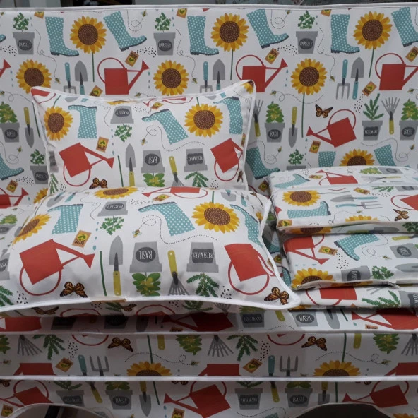 MİRZADE ELİT SALINCAK MİNDERİ TAÇ SU İTİCİ KUMAŞ GRİ SÜNGER FERMUARLI KOMPLE SET-33712-01 - Resim 3