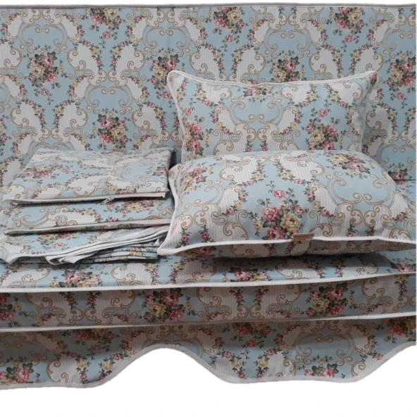 MİRZADE ELİT SALINCAK MİNDERİ TAÇ SU İTİCİ KUMAŞ GRİ SÜNGER FERMUARLI KOMPLE SET-32279-01 - 2