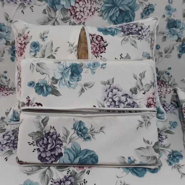 MİRZADE ELİT SALINCAK MİNDERİ TAÇ SU İTİCİ KUMAŞ GRİ SÜNGER FERMUARLI KOMPLE SET-33109-01 - Resim 3