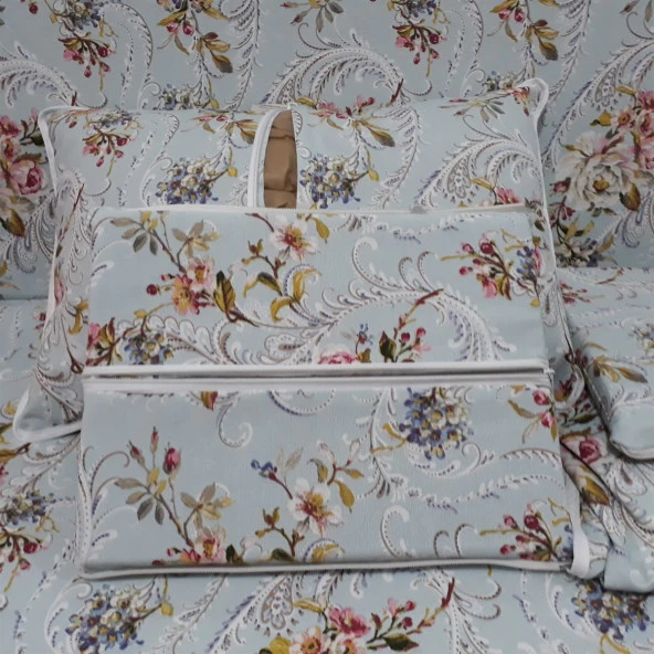 MİRZADE ELİT SALINCAK MİNDERİ TAÇ SU İTİCİ KUMAŞ GRİ SÜNGER FERMUARLI KOMPLE SET-32280-01 - Resim 3