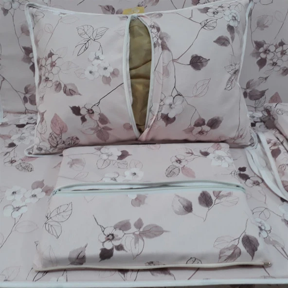 MİRZADE ELİT SALINCAK MİNDERİ TAÇ SU İTİCİ KUMAŞ GRİ SÜNGER FERMUARLI KOMPLE SET-33711-01 - Resim 3