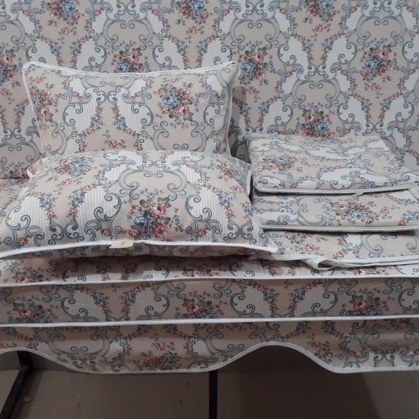 MİRZADE ELİT SALINCAK MİNDERİ TAÇ SU İTİCİ KUMAŞ GRİ SÜNGER FERMUARLI KOMPLE SET-32279-02 - 3