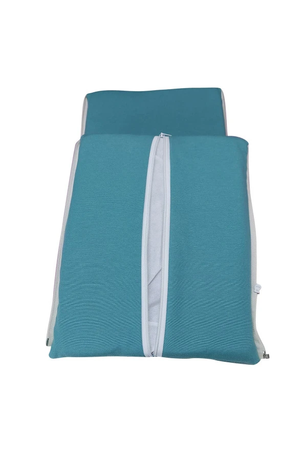 MİRZADE ELİT SALINCAK MİNDERİ PAMUKLU PANAMA KUMAŞ 10 CM GRİ SÜNGER 3 KİŞİLİK TAM TAKIM-YEŞİL - Resim 4