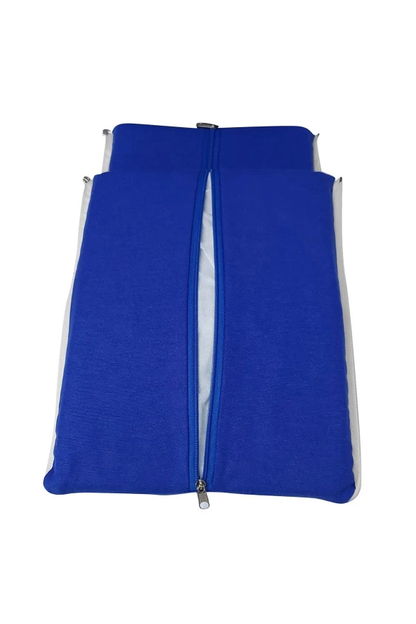 MİRZADE ELİT SALINCAK MİNDERİ SU İTİCİ KUMAŞ GRİ SÜNGER FERMUARLI SET-saks mavi drm 4807 - Resim 5