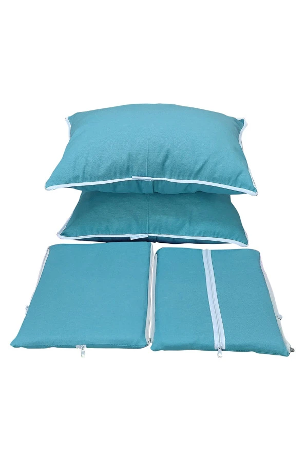 MİRZADE ELİT SALINCAK MİNDERİ PAMUKLU PANAMA KUMAŞ 10 CM GRİ SÜNGER 3 KİŞİLİK TAM TAKIM-YEŞİL - Resim 3